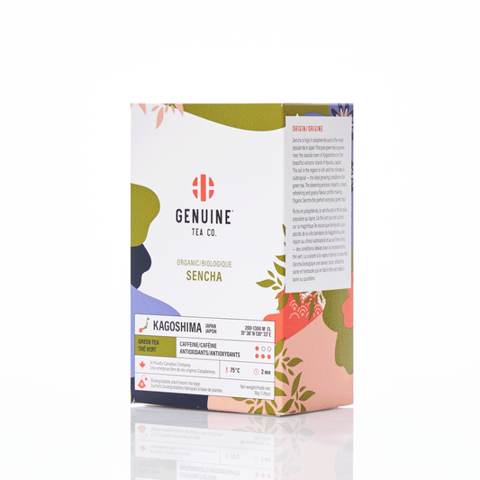 Organic Sencha Biodegradable Plant-based Pyramid Tea Bags Looseleaf Toronto Canada