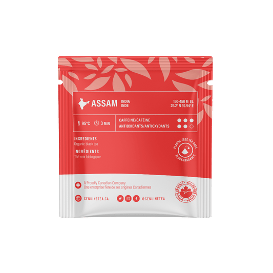 Individually Wrapped - Organic Assam Breakfast - 100 Teabags - Genuine Tea