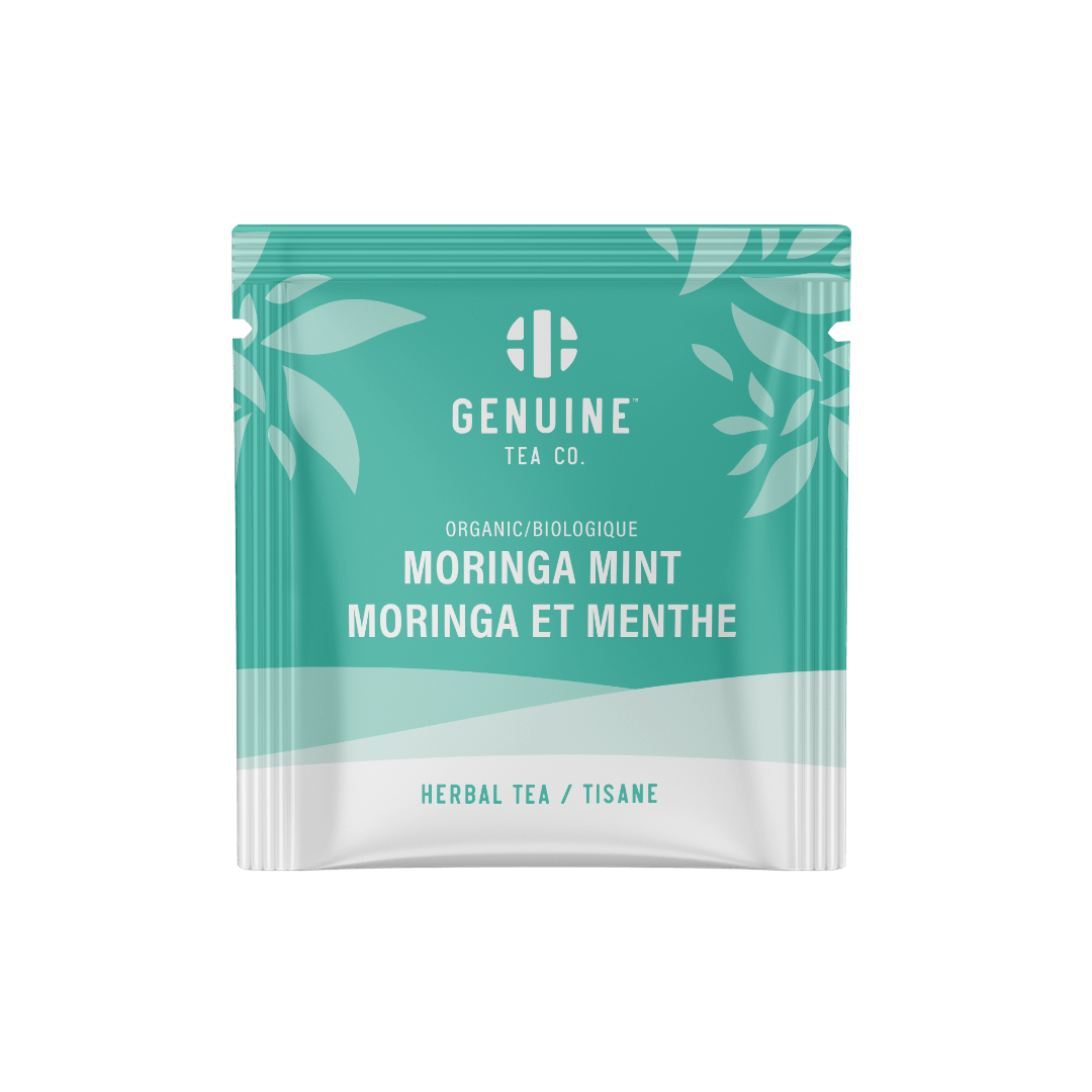 Individually Wrapped - Organic Moringa Mint - 100 Teabags - Genuine Tea