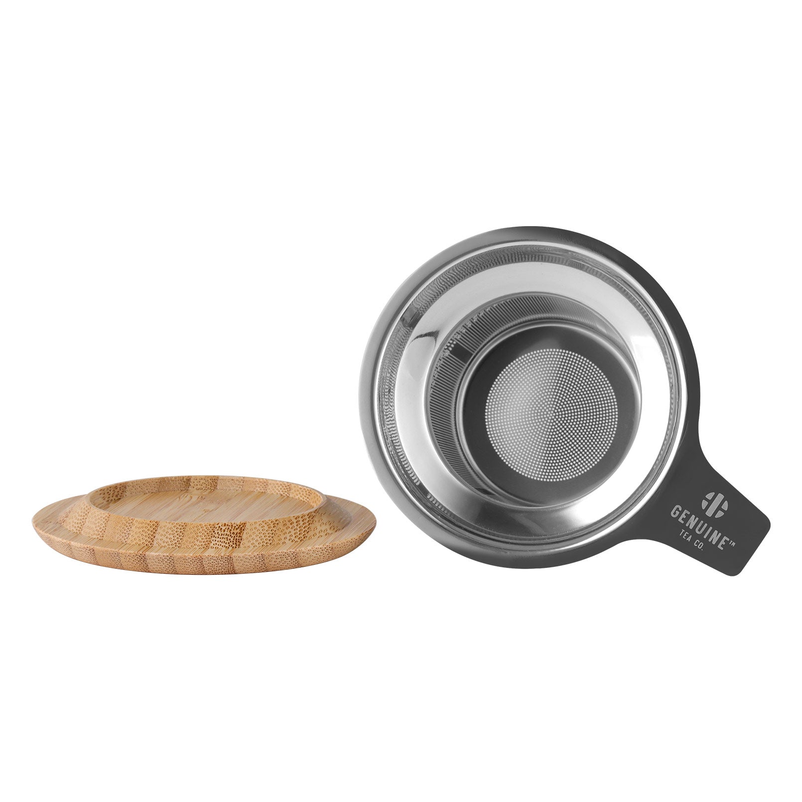 Genuine Tea Infuser with a Bamboo Lid. This Genuine Tea Infuser if perfect for steeping organic loose leaf tea.