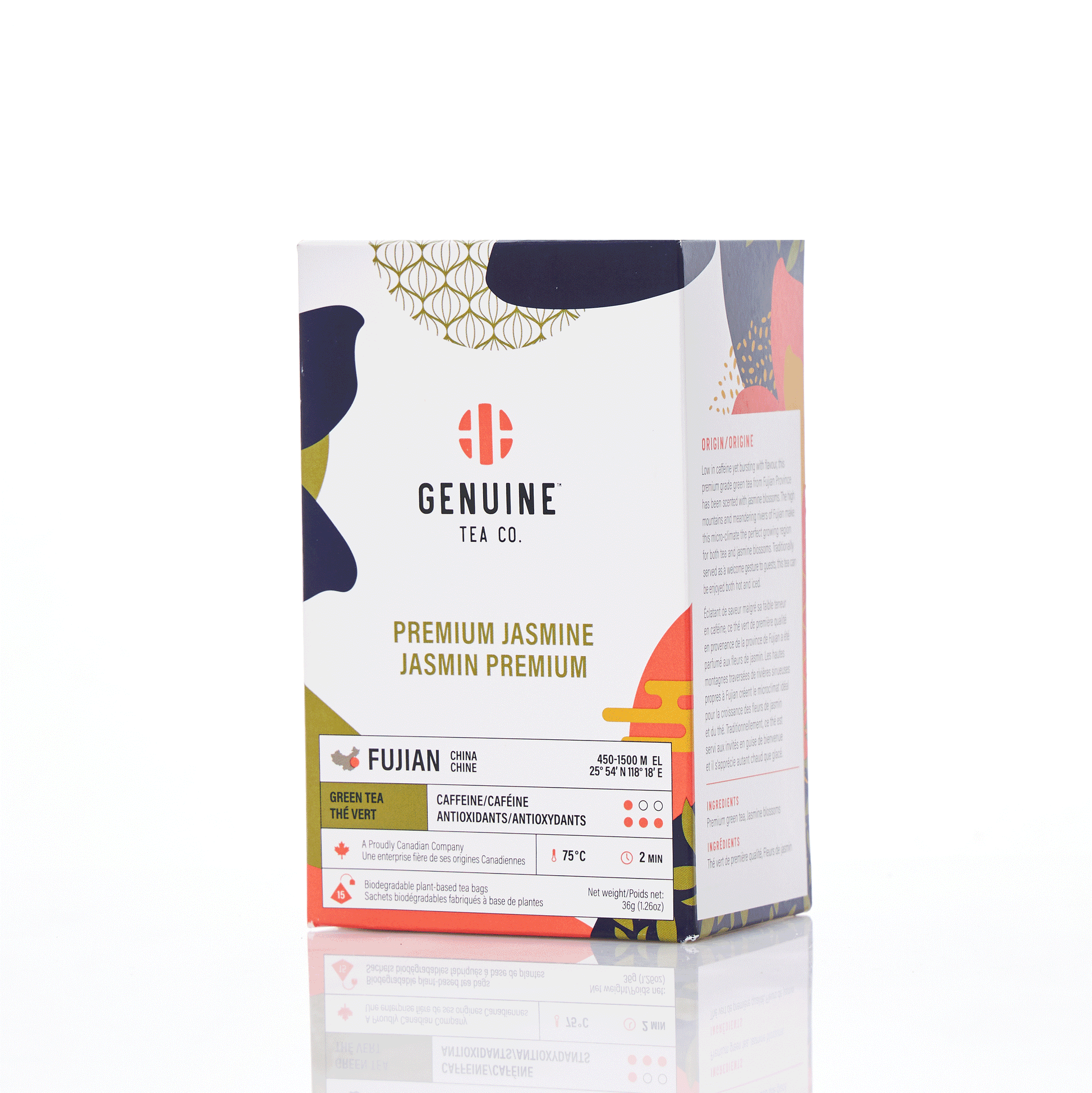 Premium Jasmine Biodegradable Plant-based Pyramid Tea Bags Looseleaf Toronto Canada