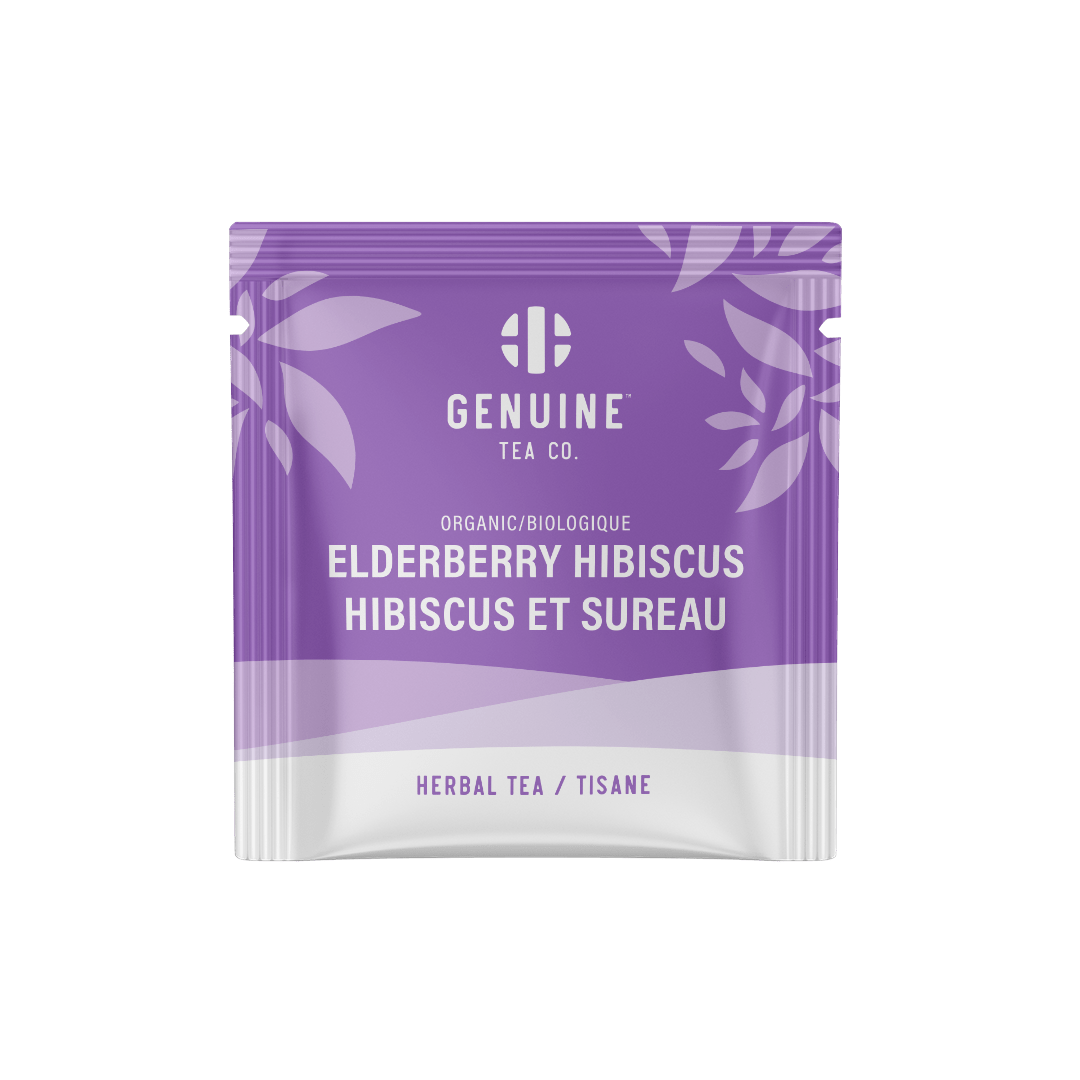 Individually Wrapped - Organic Elderberry Hibiscus - 100 Teabags - Genuine Tea
