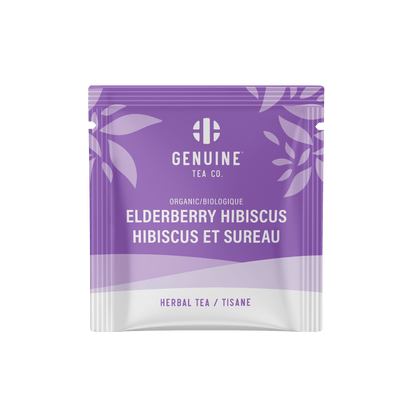 Individually Wrapped - Organic Elderberry Hibiscus - 100 Teabags - Genuine Tea