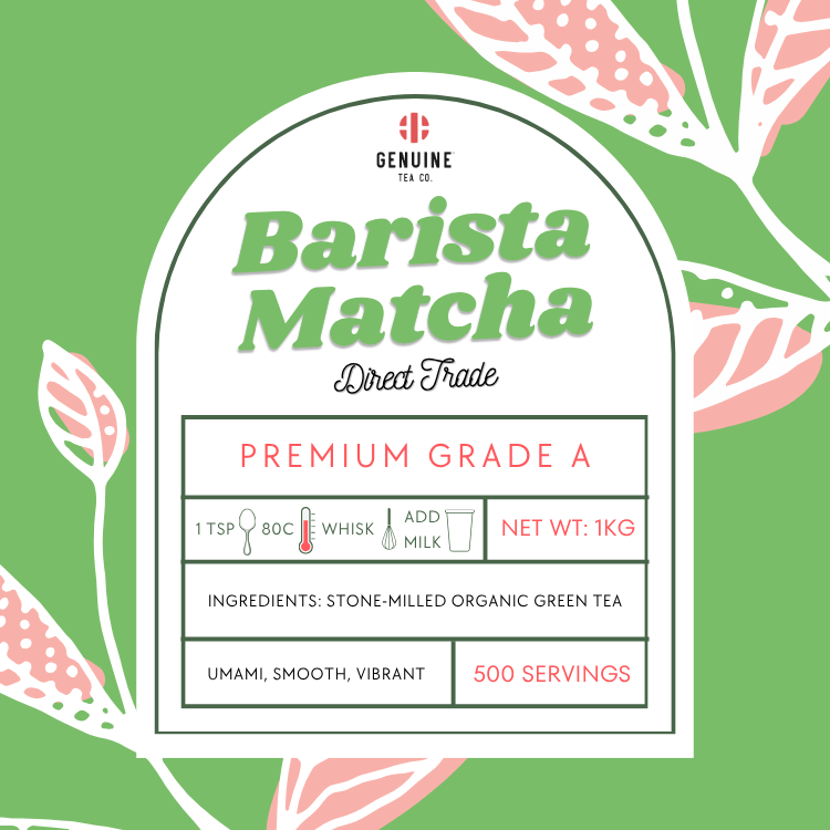 Organic Barista Matcha - Premium A - 1kg - Genuine Tea