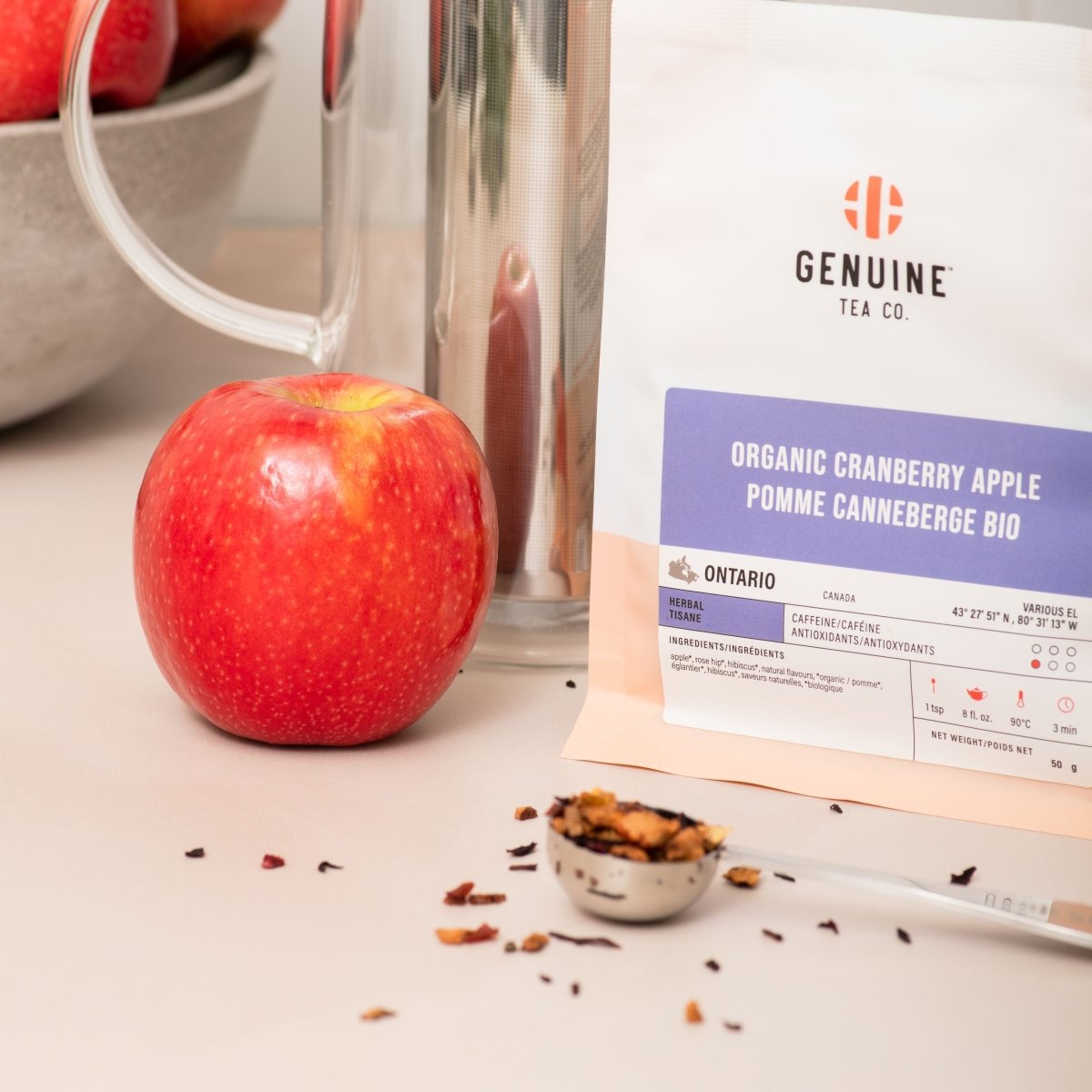 Organic Cranberry Apple - Herbal Tea - Genuine Tea