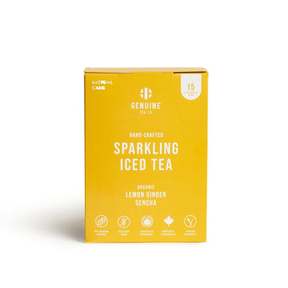 Organic Lemon Ginger Sencha - Sparkling Iced Tea - Genuine Tea