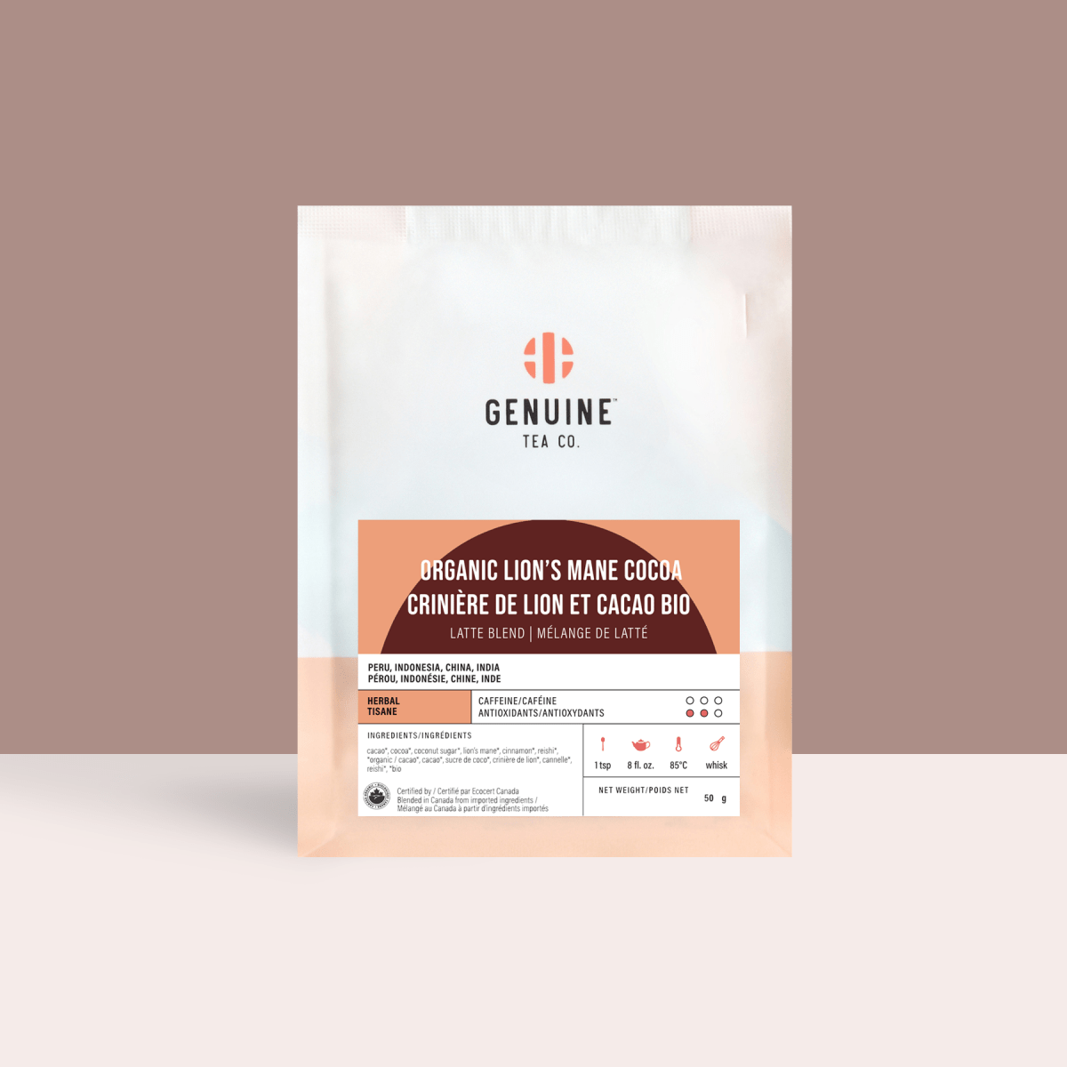 Organic Lion's Mane Cocoa Microground - Latte Blend - Genuine Tea