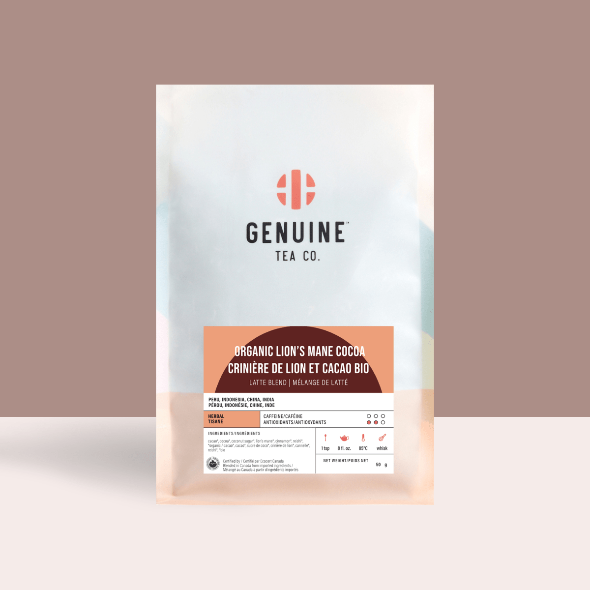 Organic Lion's Mane Cocoa Microground - Latte Blend - Genuine Tea