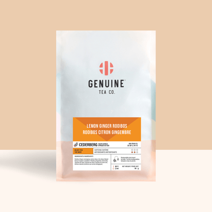 Pyramid Tea Bags - Lemon Ginger Rooibos Herbal Tea - Genuine Tea