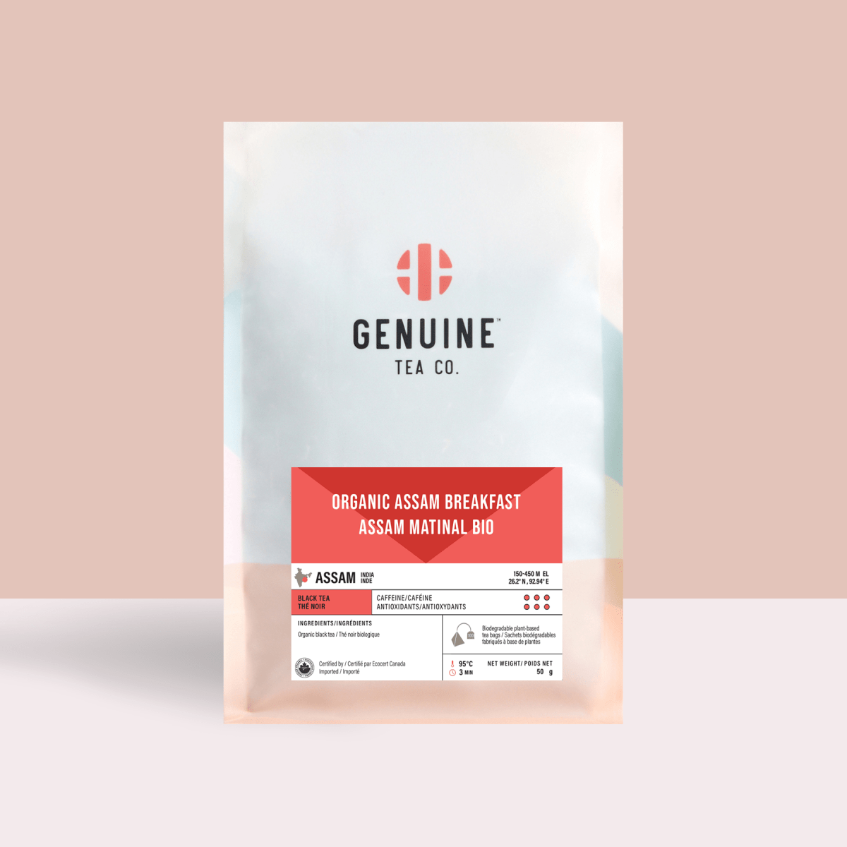 Pyramid Tea Bags - Organic Assam Breakfast - English Breakfast Black Tea - Genuine Tea