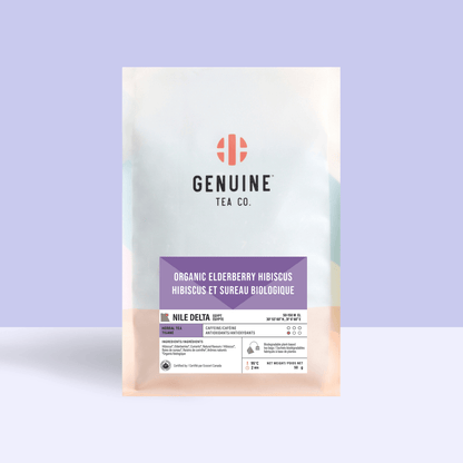 Pyramid Tea Bags - Organic Elderberry Hibiscus Herbal Tea - Genuine Tea