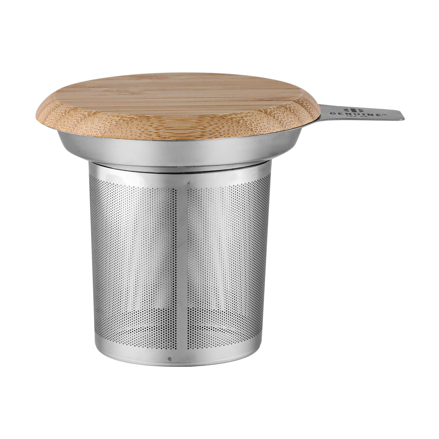 Genuine Tea Infuser with a Bamboo Lid. This Genuine Tea Infuser if perfect for steeping organic loose leaf tea.