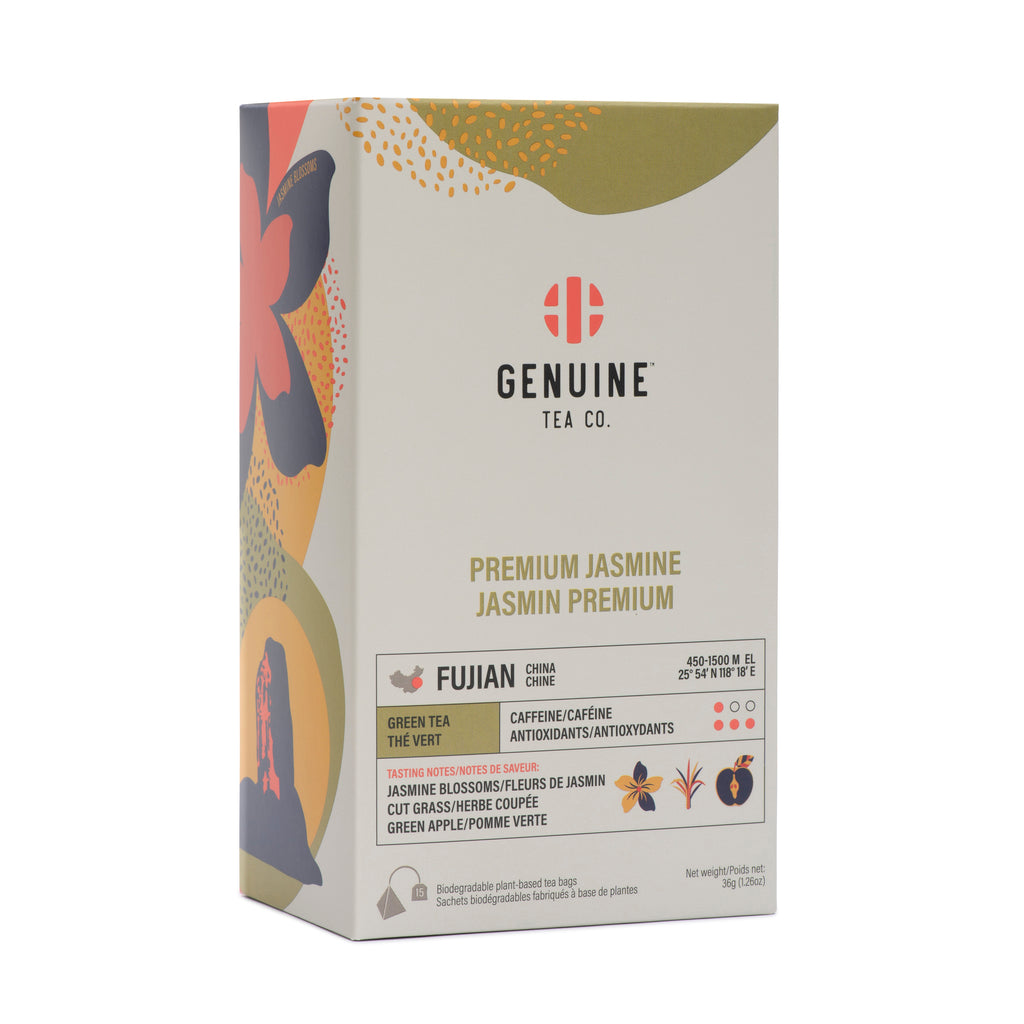 Premium Jasmine Biodegradable Plant-based Pyramid Tea Bags Looseleaf Toronto Canada