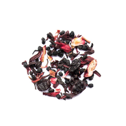 Organic Elderberry Hibiscus Biodegradable Plant-based Pyramid Tea Bags Looseleaf Toronto Canada